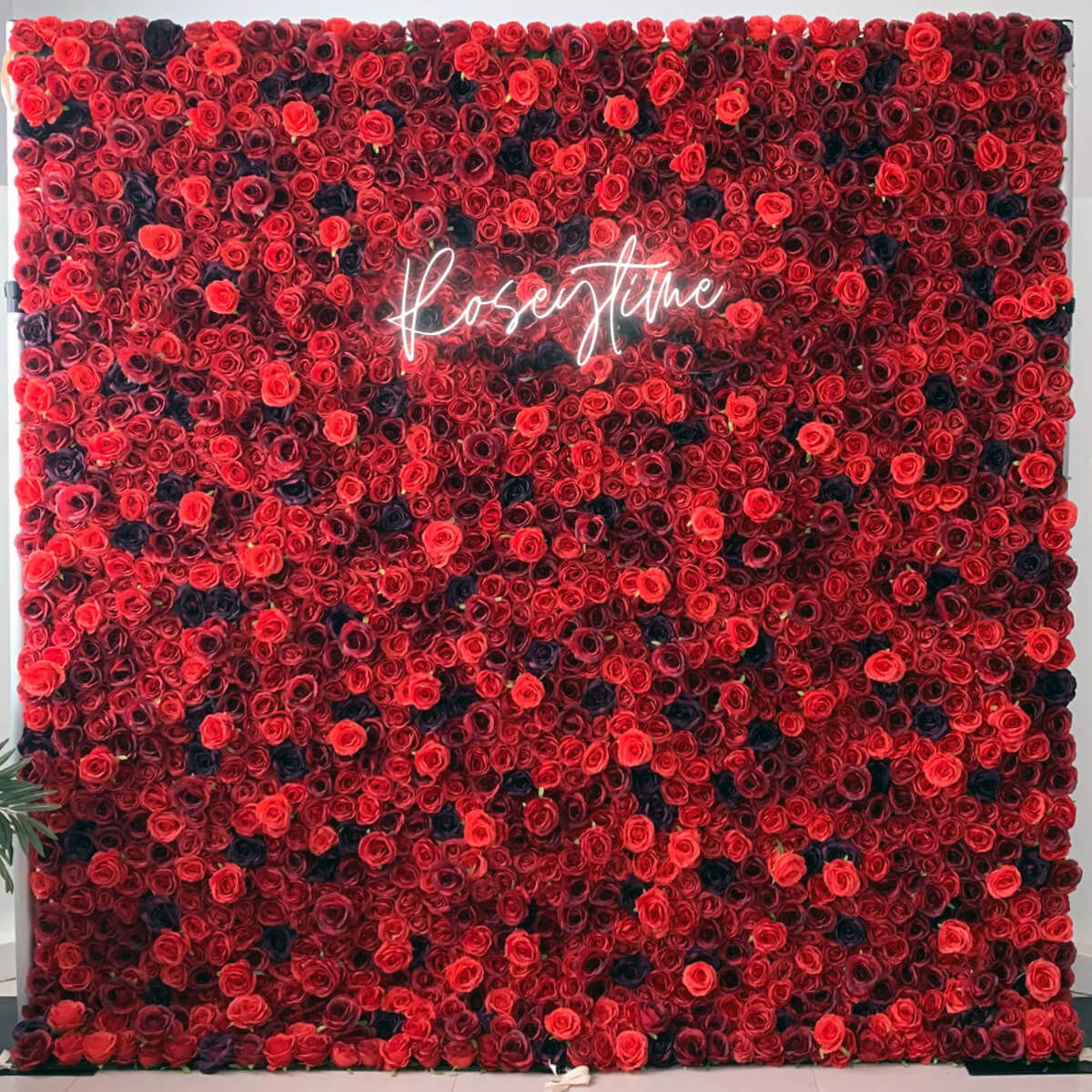 Roseytime 3D Red Flower Wall Roll Up Fabric Back #RTW202