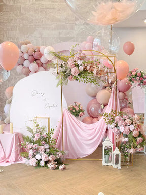 Roseytime Arch Flowers Decor Set With Pink Drape For Wedding&Event