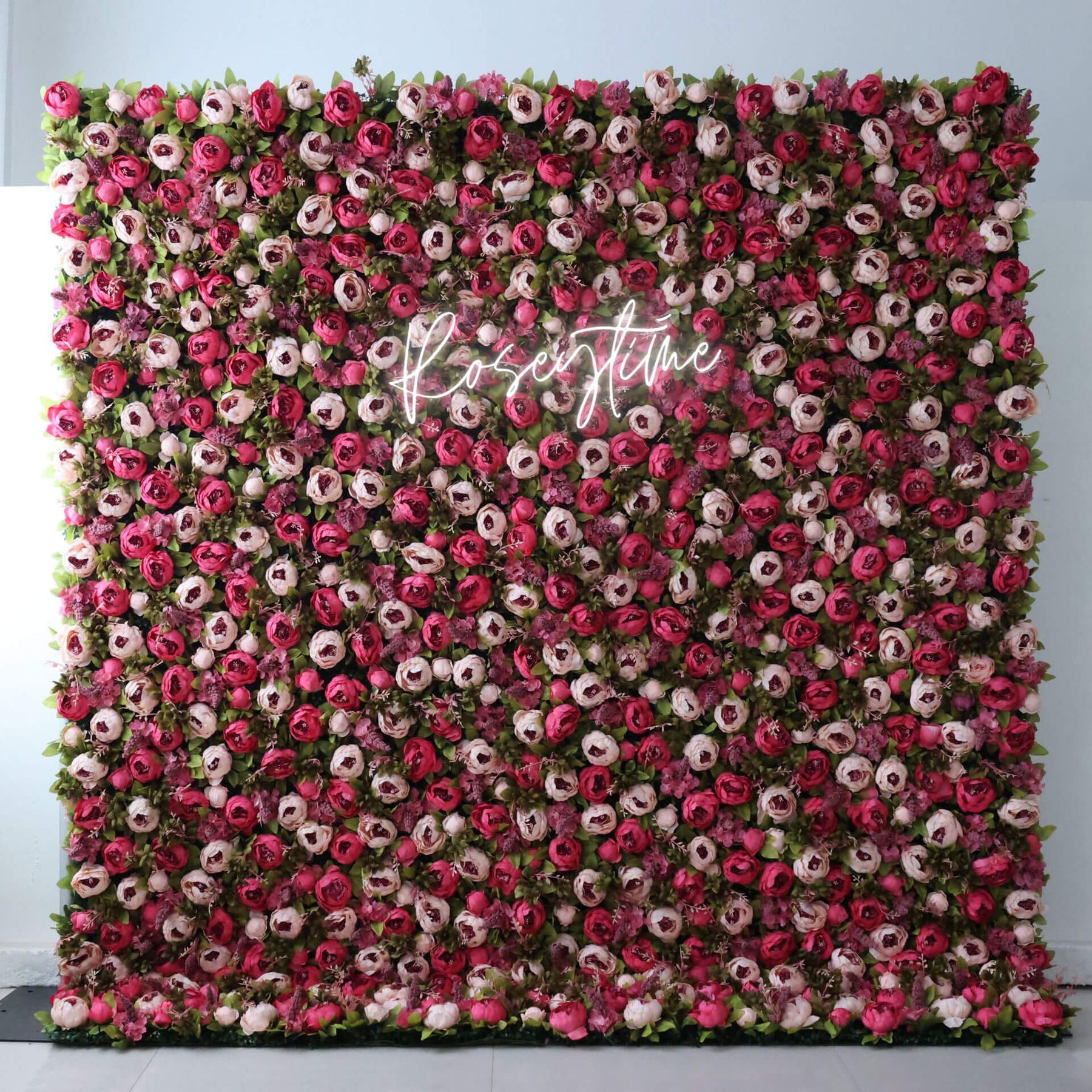 Roseytime 3D Red Flower Wall Roll Up Fabric Back #RTW303