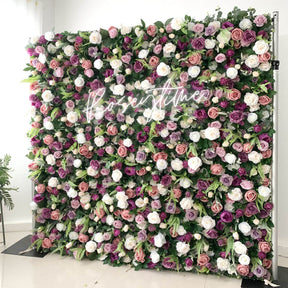 Roseytime 3D Flower Wall Roll Up Fabric Back #RTW036