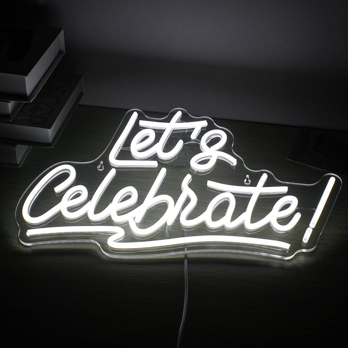 Roseytime "Let's Celebrate" Neon Signs 16.9" x 10.2"