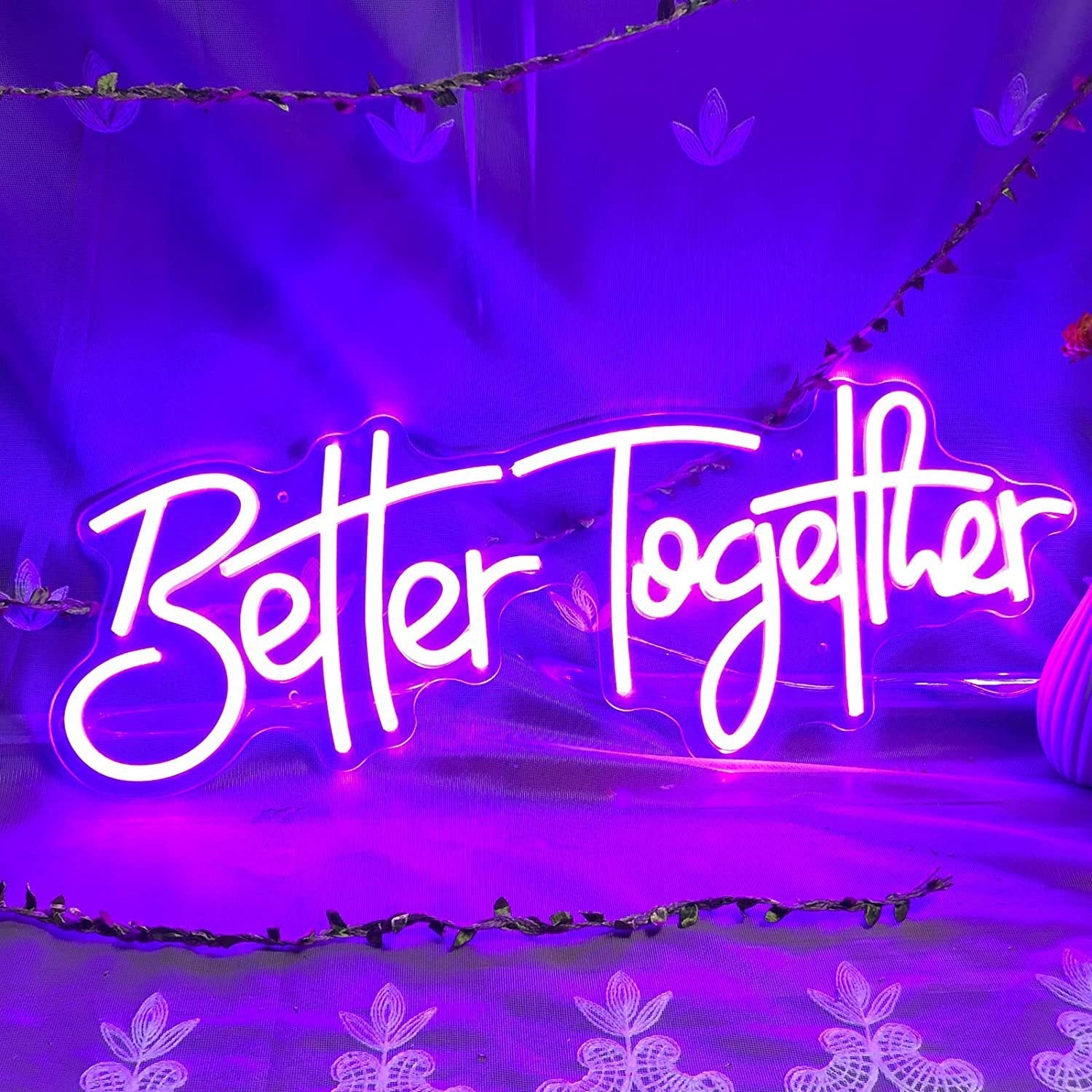 Roseytime "Better Together" Neon Signs 19.7" x 7.9"