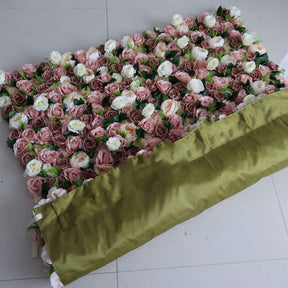 Roseytime 3D Brown Flower Wall Roll Up Fabric Back #RTW296