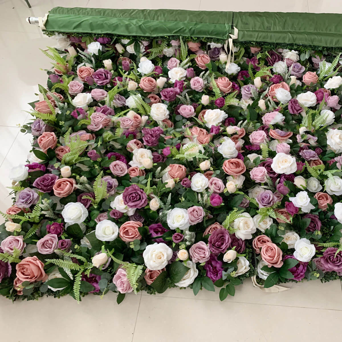 Roseytime 3D Flower Wall Roll Up Fabric Back #RTW036