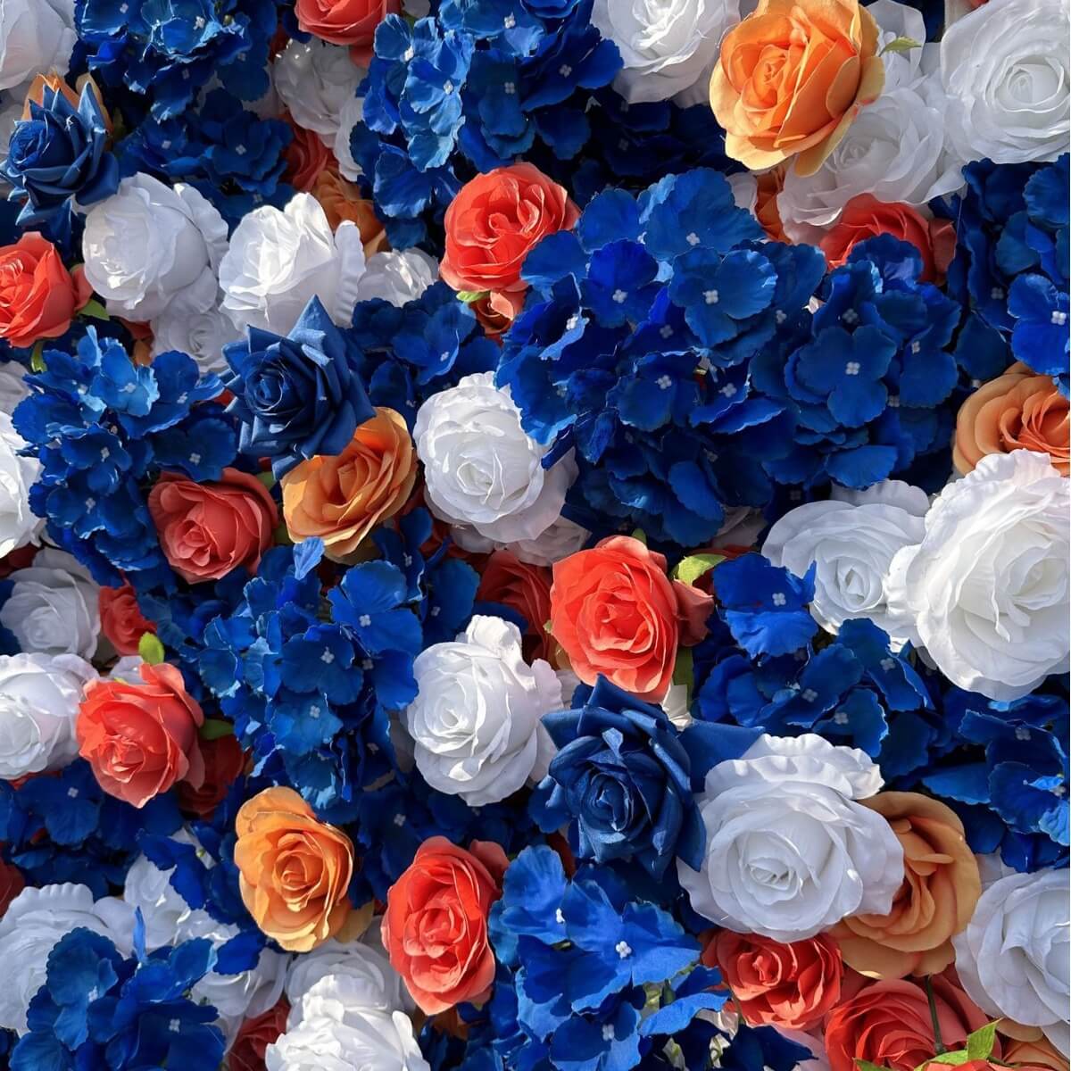 Roseytime 3D Royal Blue Flower Wall Roll Up Fabric Back #RTW028