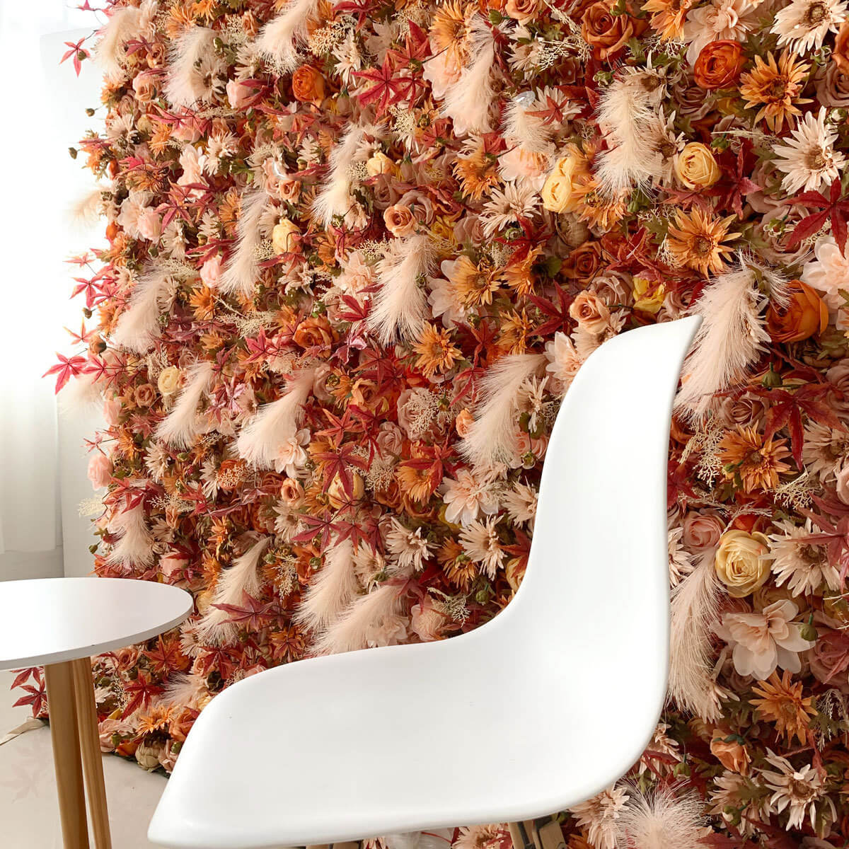 Roseytime 5D Brown Flower Wall Roll Up Fabric Back #RTW293