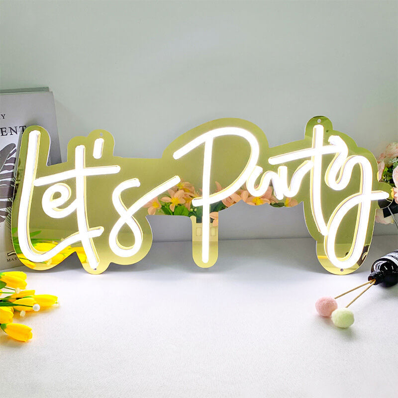 Roseytime "Let's party" Neon Signs 22.83" x 9.72"