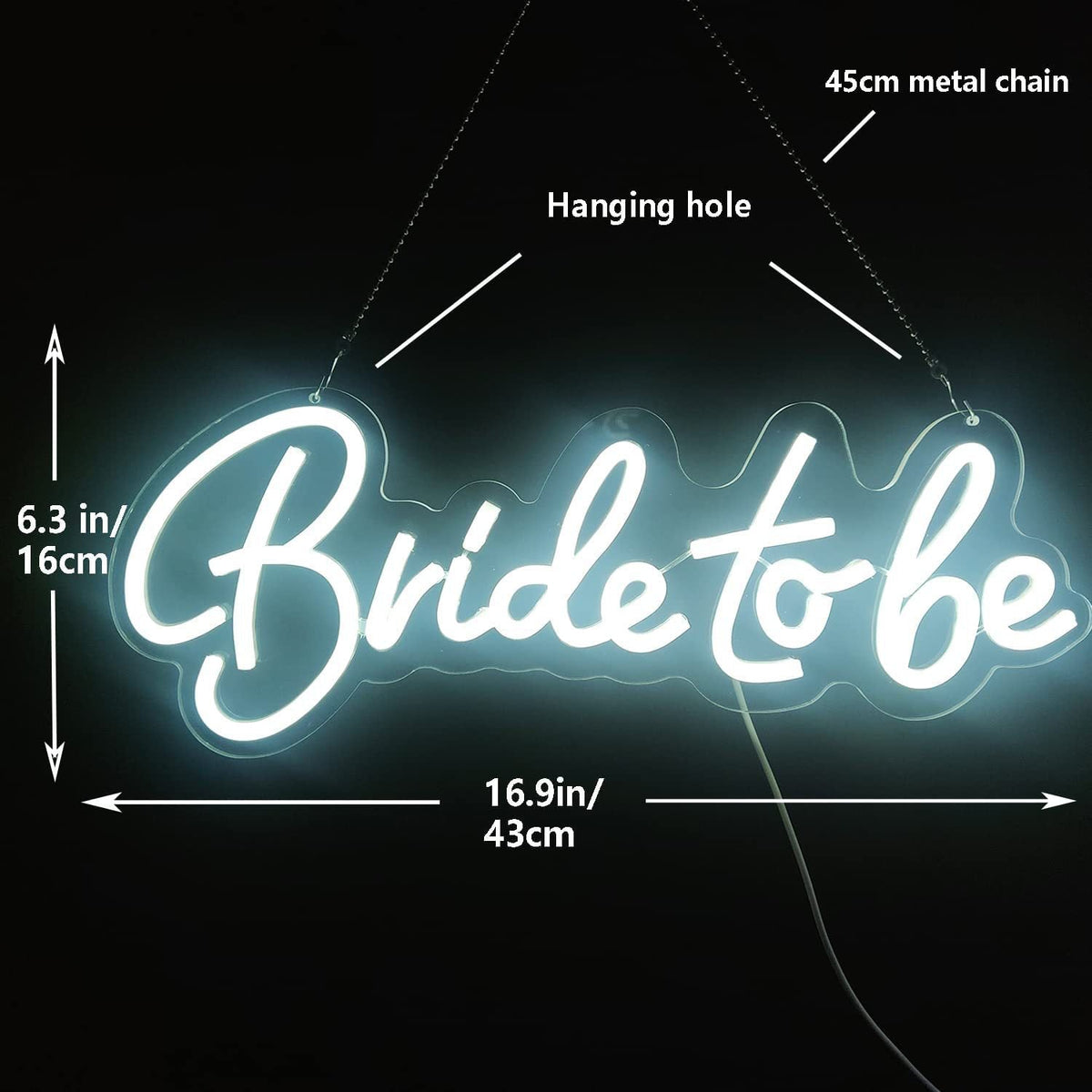 Roseytime "Bride to be" Neon Signs 16.9"x6.3"