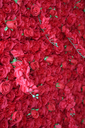 Roseytime Artificial Flower Wall Rolling Up Red Hanging Flowers Wedding Backdrop Decor for Birthday Event Party