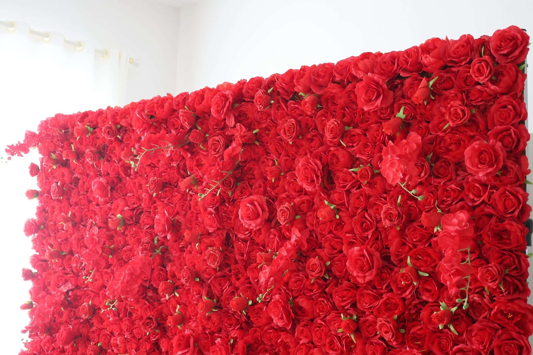 Roseytime Artificial Flower Wall Rolling Up Red Hanging Flowers Wedding Backdrop Decor for Birthday Event Party