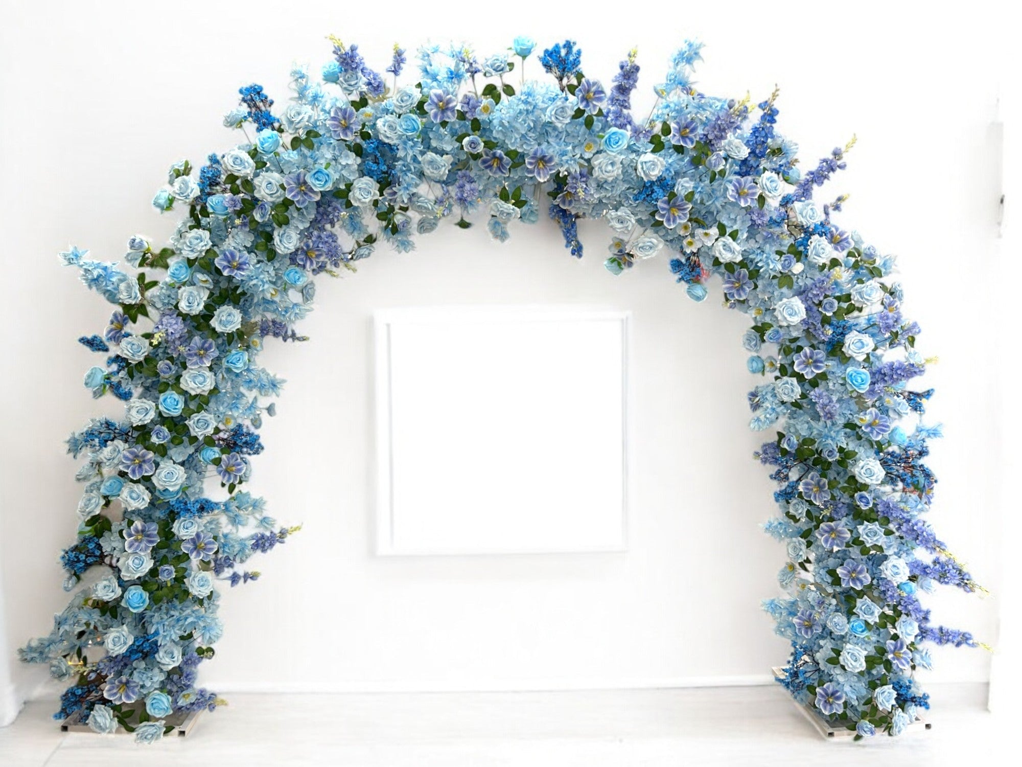 RoseyTime Blue Flower Round Arch With Frame #RTA093