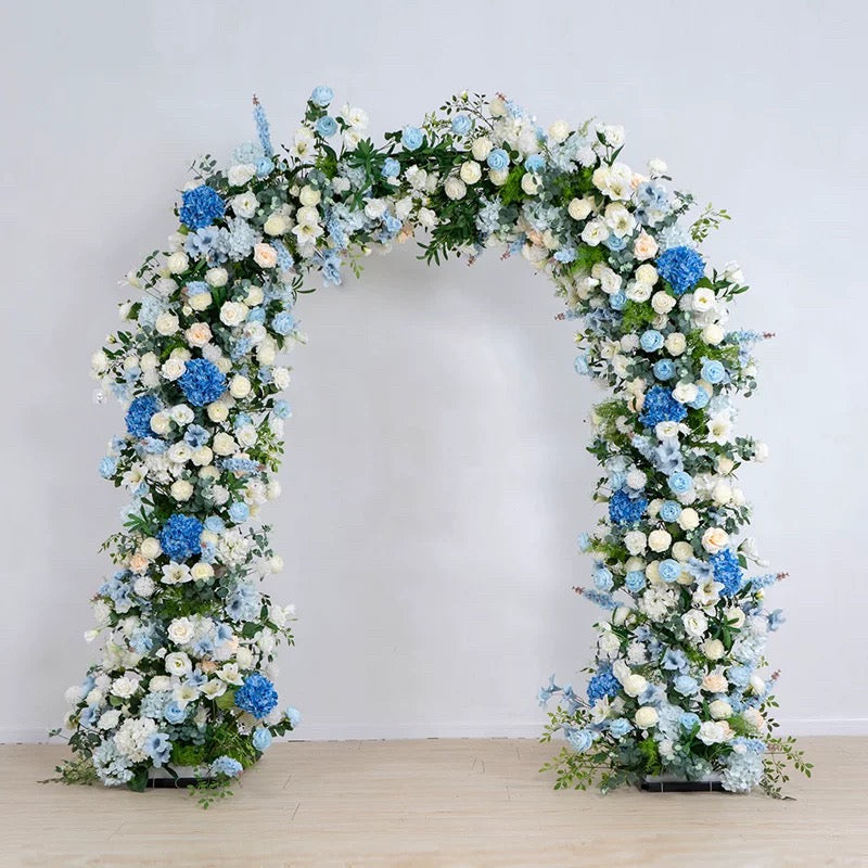 RoseyTime Blue&White Flower Round Arch With Frame #RTA078