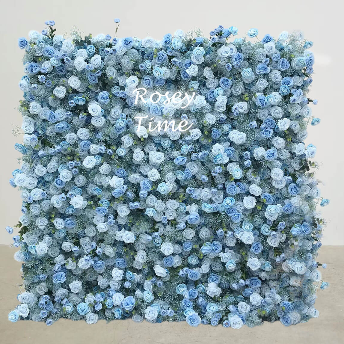 Roseytime 5D Blue Flower Wall Roll Up Fabric Back #RTW154