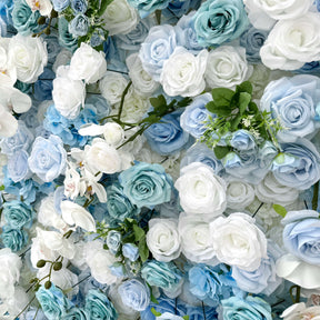 Roseytime 5D Artificial Blue Flower Wall Roll Up Fabric Back #RTW048