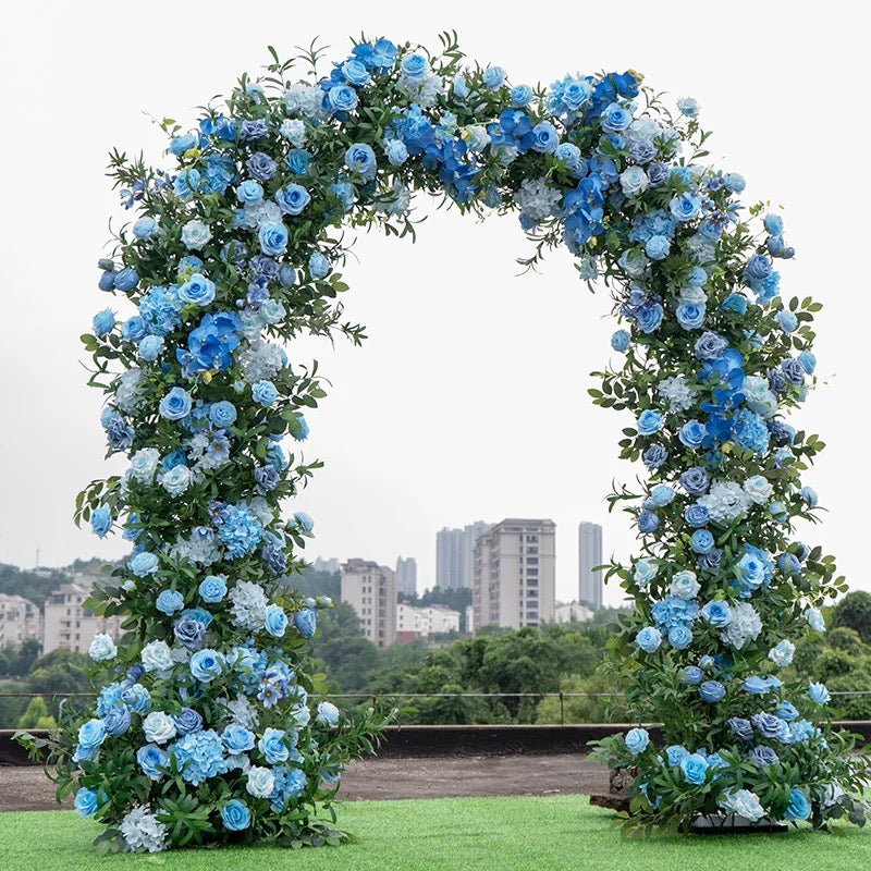 RoseyTime Blue Flower Round Arch With Frame #RTA077