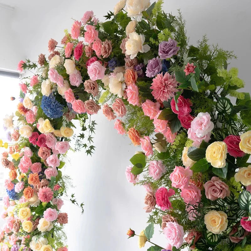 RoseyTime Wedding Colorful Flower Round Arch #RTA074