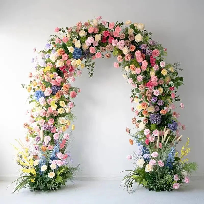 RoseyTime Wedding Colorful Flower Round Arch #RTA074