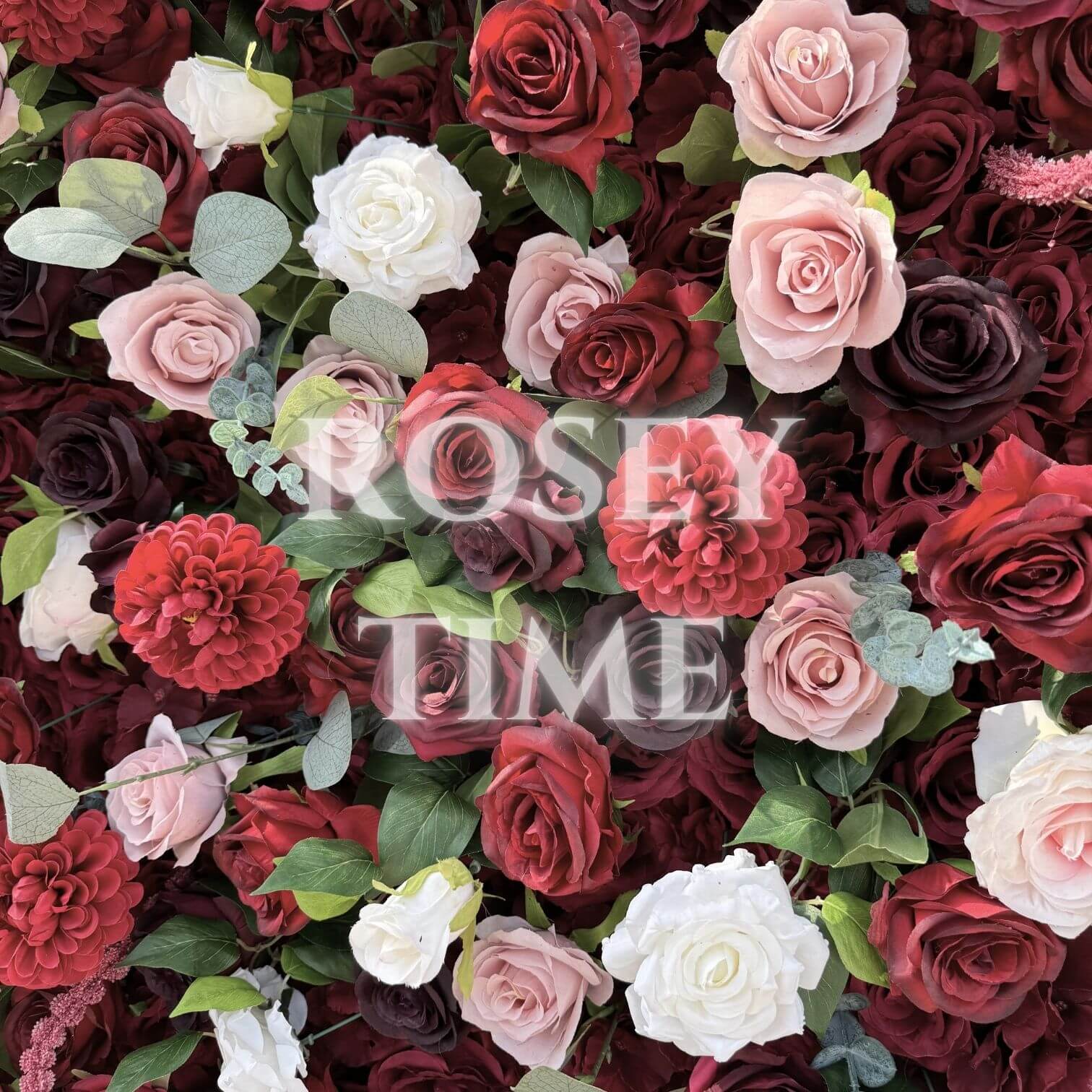 Roseytime 5D Burgundy&Red Flower Wall Roll Up Fabric Back #RTW311