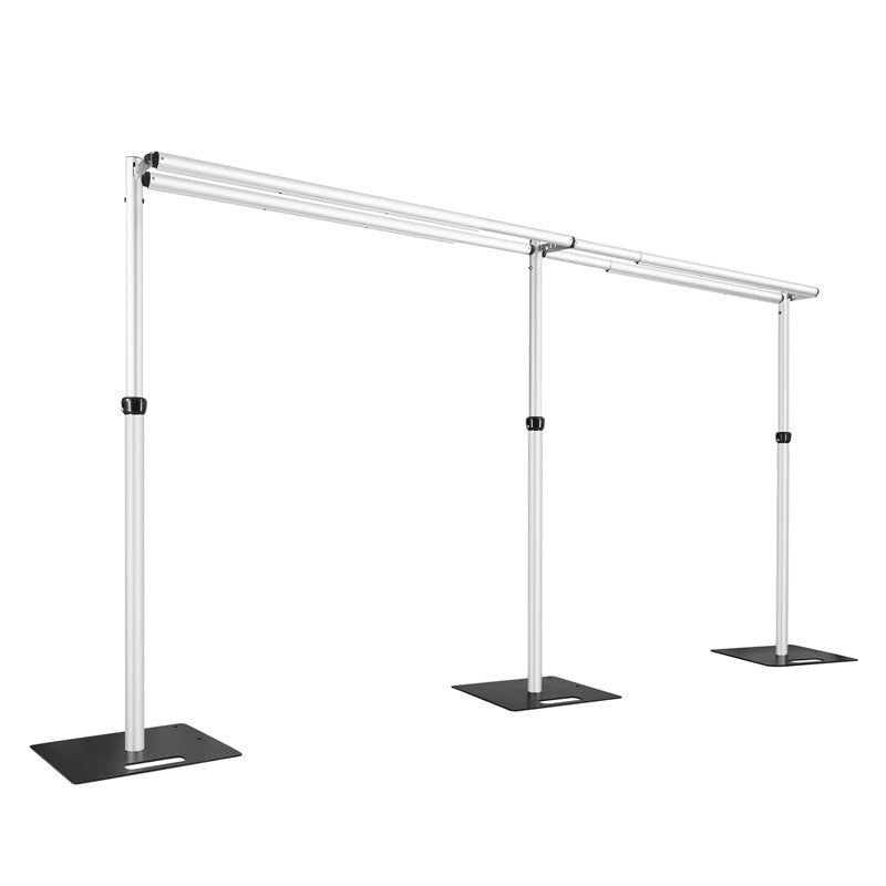 Roseytime Double Crossbar Max 10' Tall x Max 20' Wide Adjustable Pipe And Drape Stand