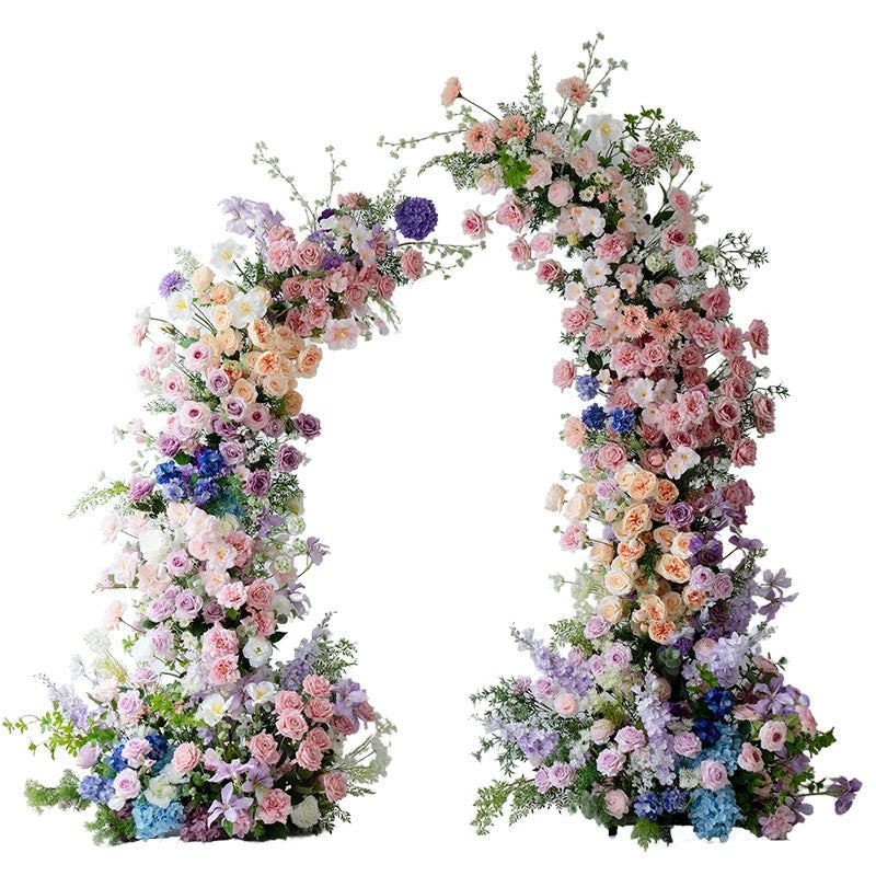 Roseytime Spring Colorful Flower Pillars Arch with Frame #RTP059