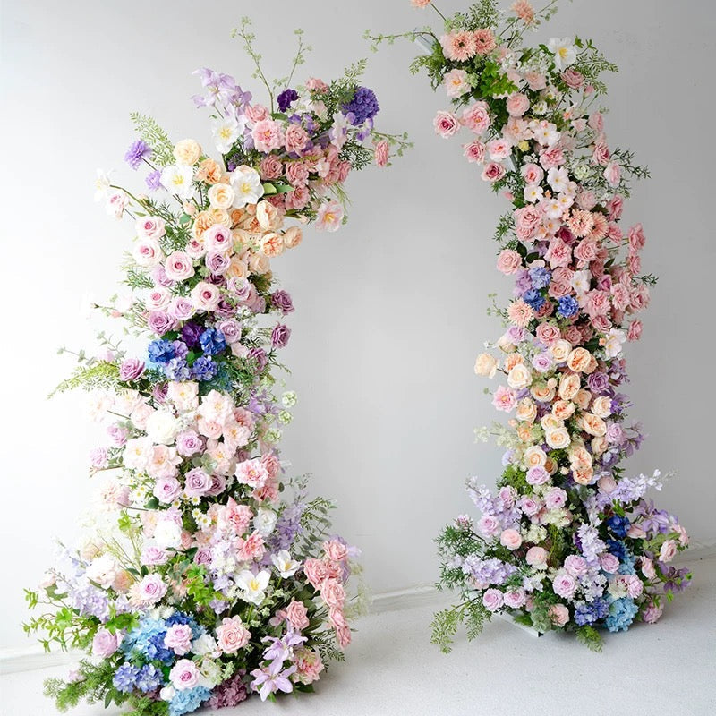 Roseytime Spring Colorful Flower Pillars Arch with Frame #RTP059