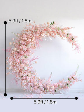 Roseytime Pink Crescent Flowers Arch Fabric Back With Stand #RTA028