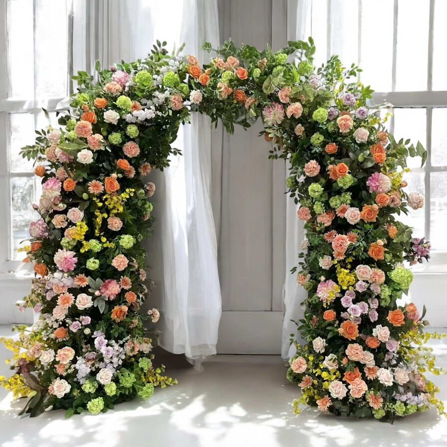 RoseyTime Orange Flower Arch n-shape Round Arch #RTA118