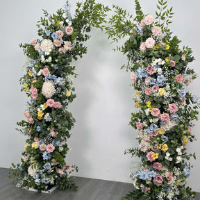 💥BF Sale: Floral Pillars Arch Green White Pink Flowers with Frame #RTP020