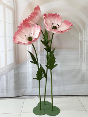 Roseytime Giant Gradient Poppy Fowers Set of 3