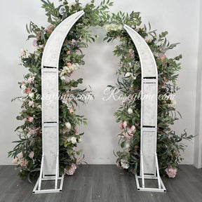 💥BF Sale: Wedding Floral Pillars Arch Withe Pink Flowers with Frame #RTP002