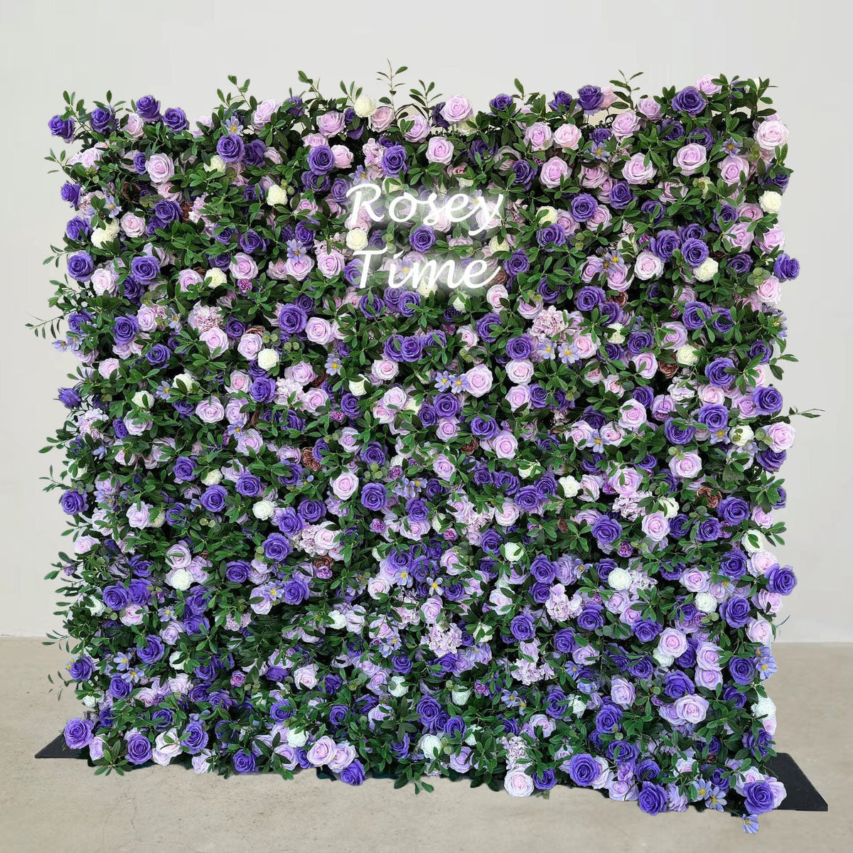 Roseytime 5D Purple Flower Wall Roll Up Fabric Back #RTW194