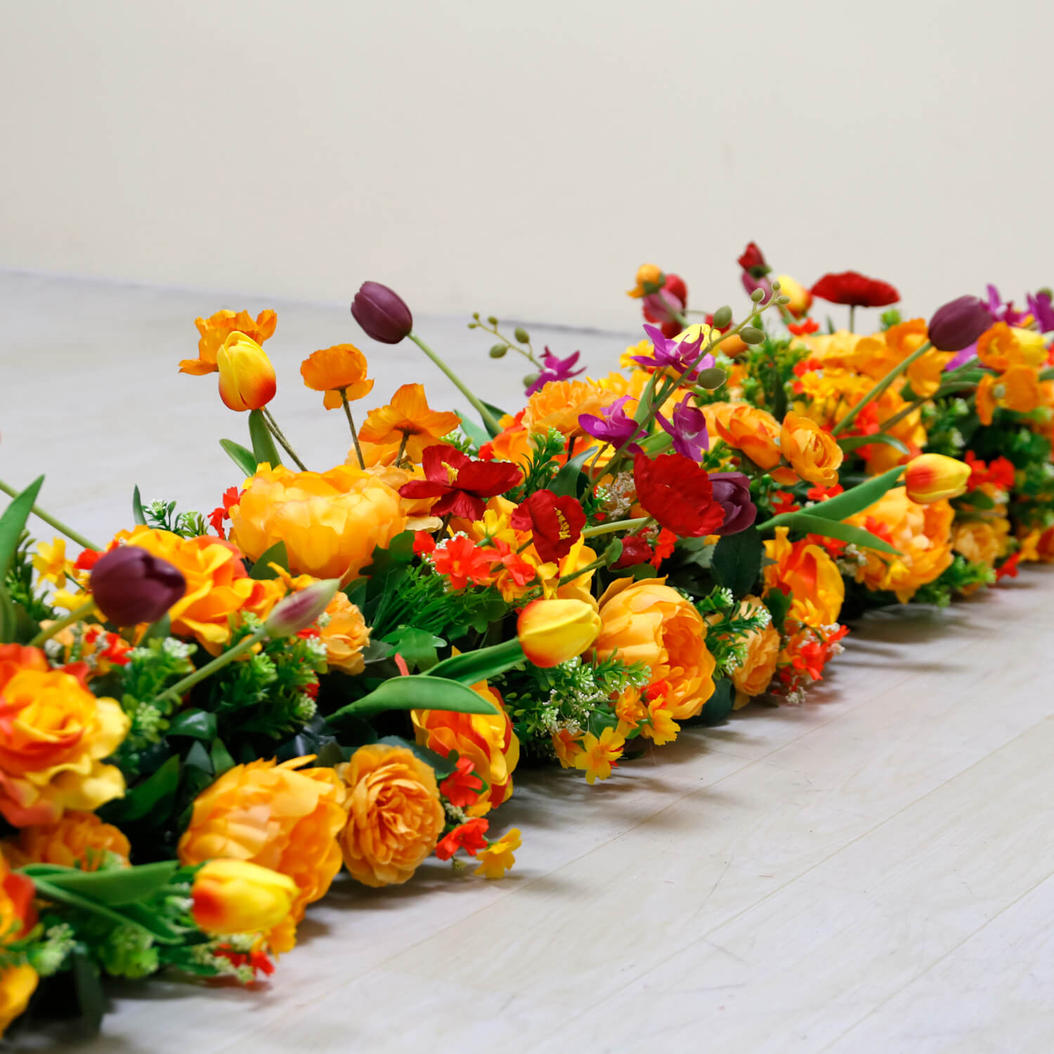 Roseytime Orange Flower Runner Table Flower Decor#RTR079