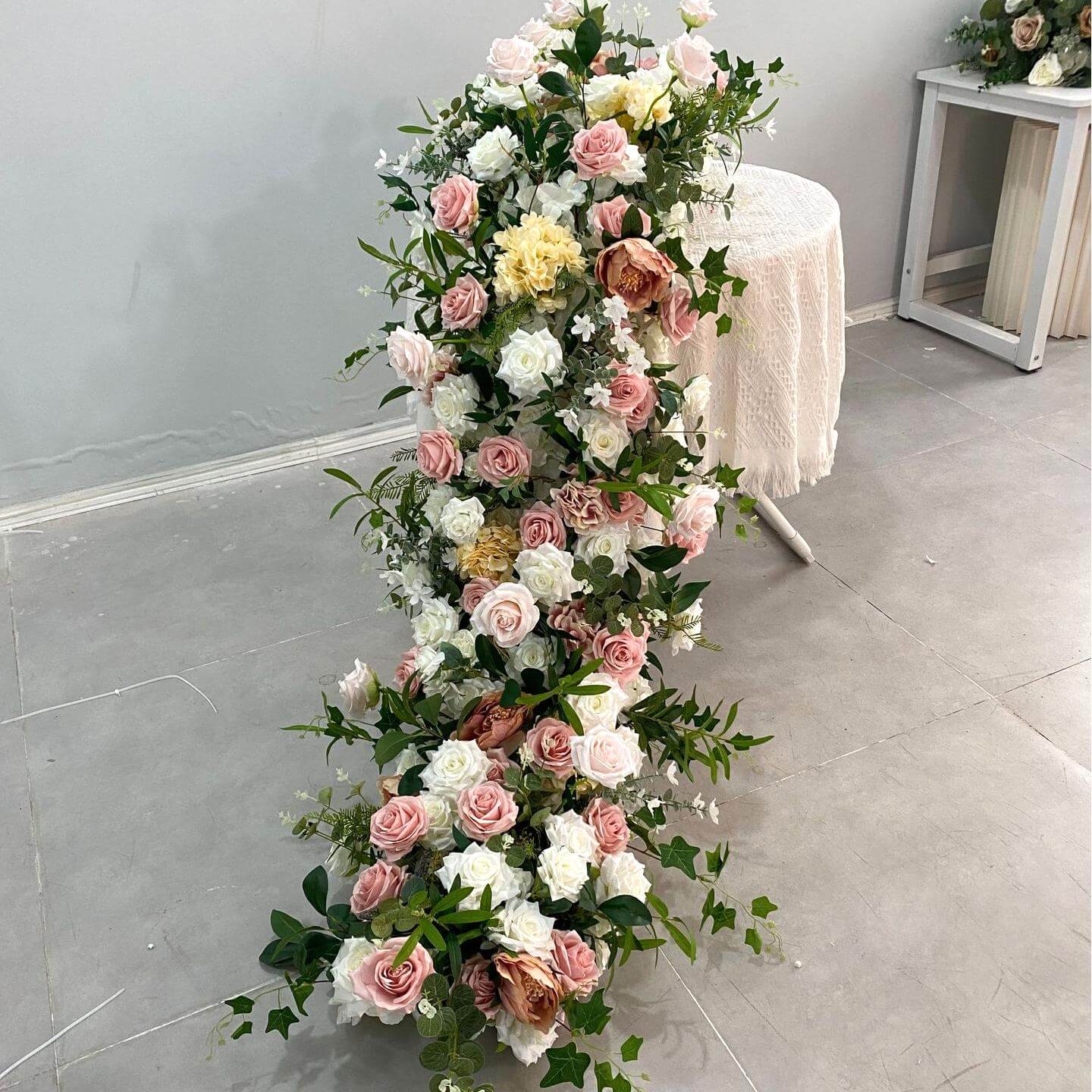 Roseytime Blush Pink Flower Runner Table Flower Decor#RTR083