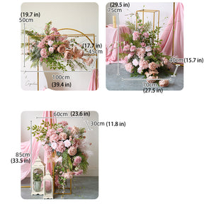 Roseytime Arch Flowers Decor Set With Pink Drape For Wedding&Event