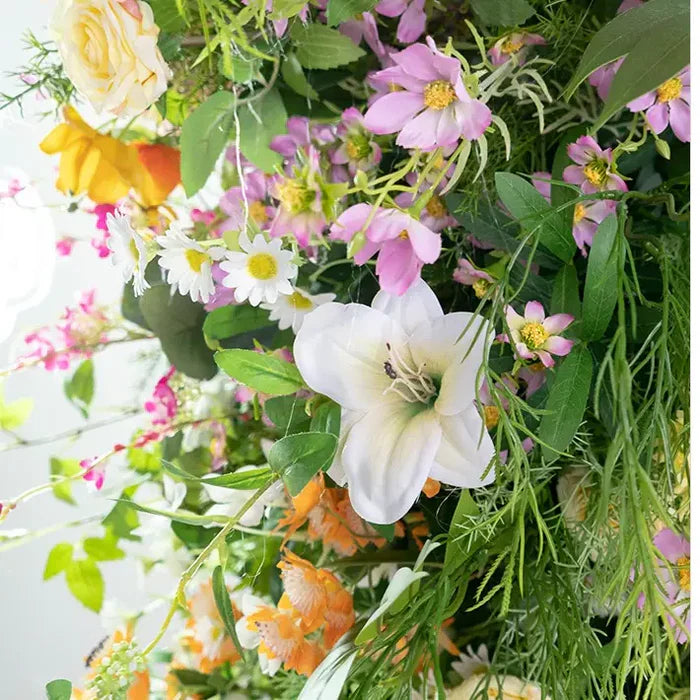Roseytime Spring Colorful Flower Pillars Arch with Frame #RTP060
