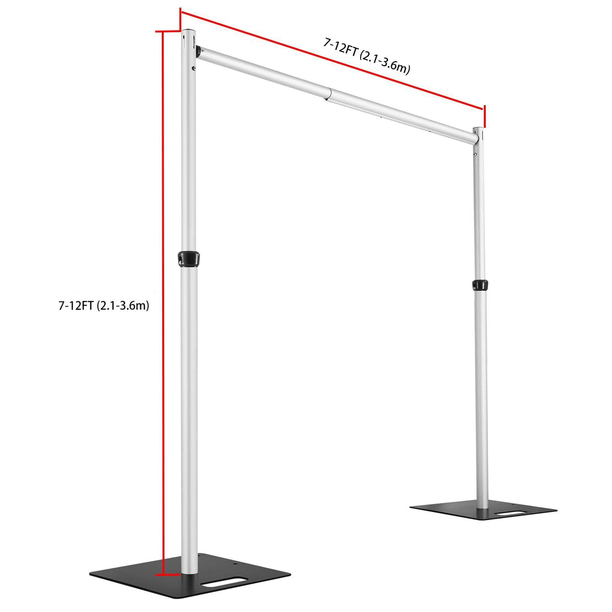 Roseytime Stand Adjustable Frames 7-12' Tall x 7-12' Wide for Drapes