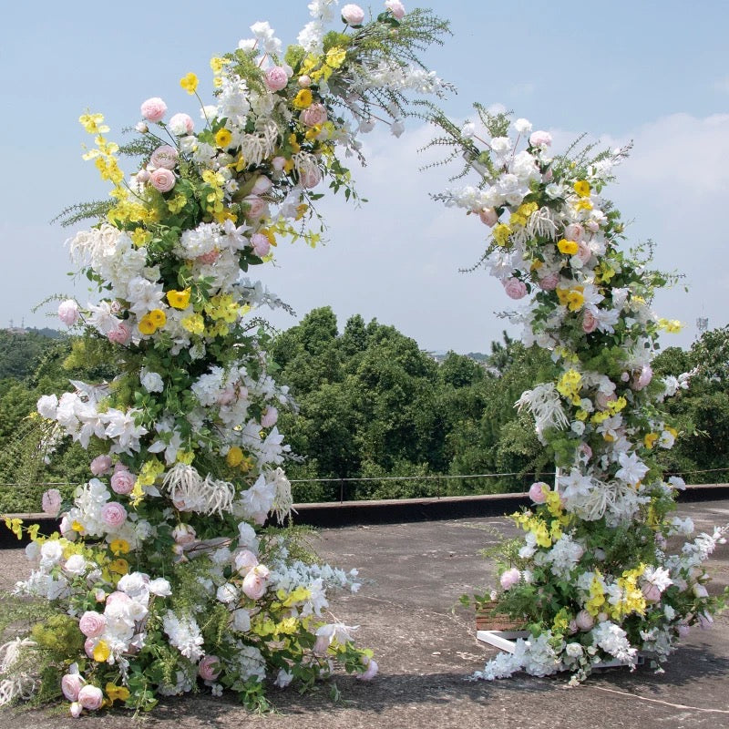 Roseytime Summer Flower Pillars Arch with Frame #RTP064