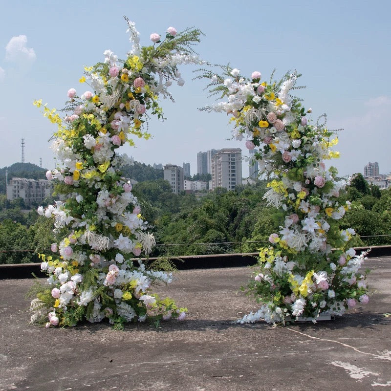Roseytime Summer Flower Pillars Arch with Frame #RTP064