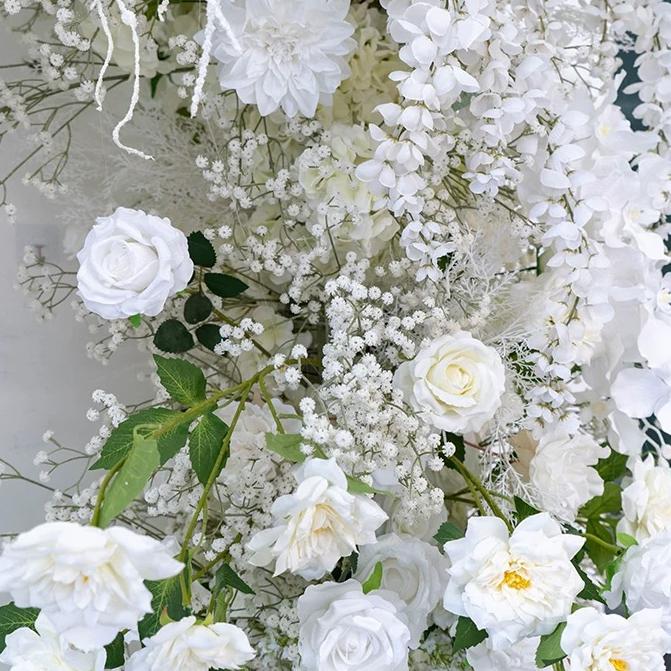 RoseyTime Wedding White Flower Round Arch #RTA075