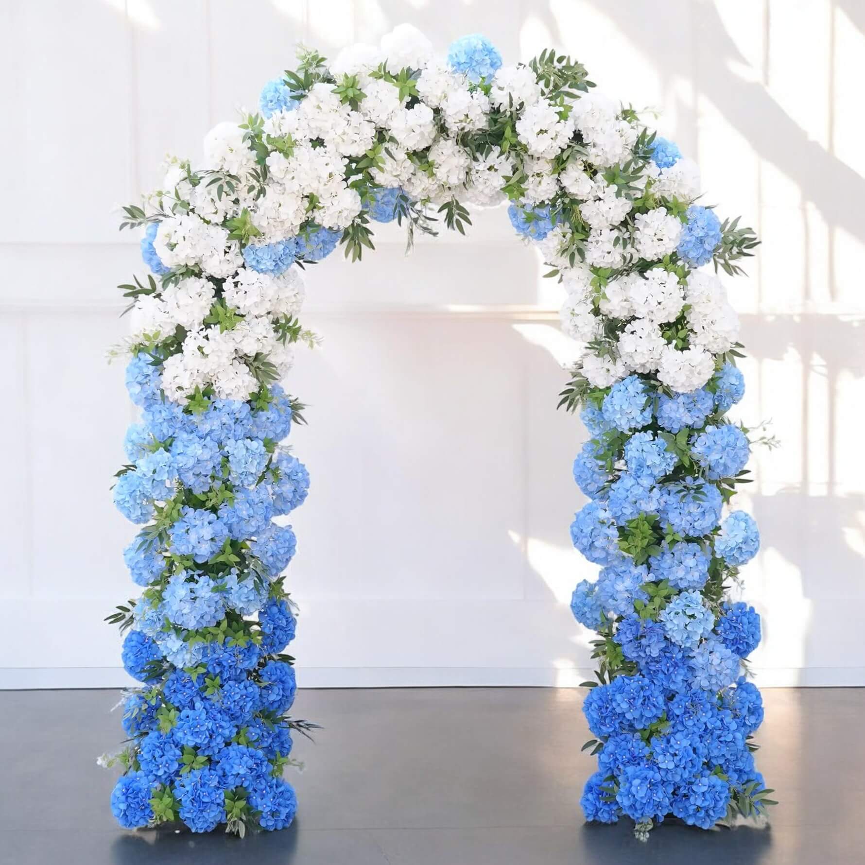 RoseyTime White&Blue Flower Arch n-shape Round Arch #RTA120