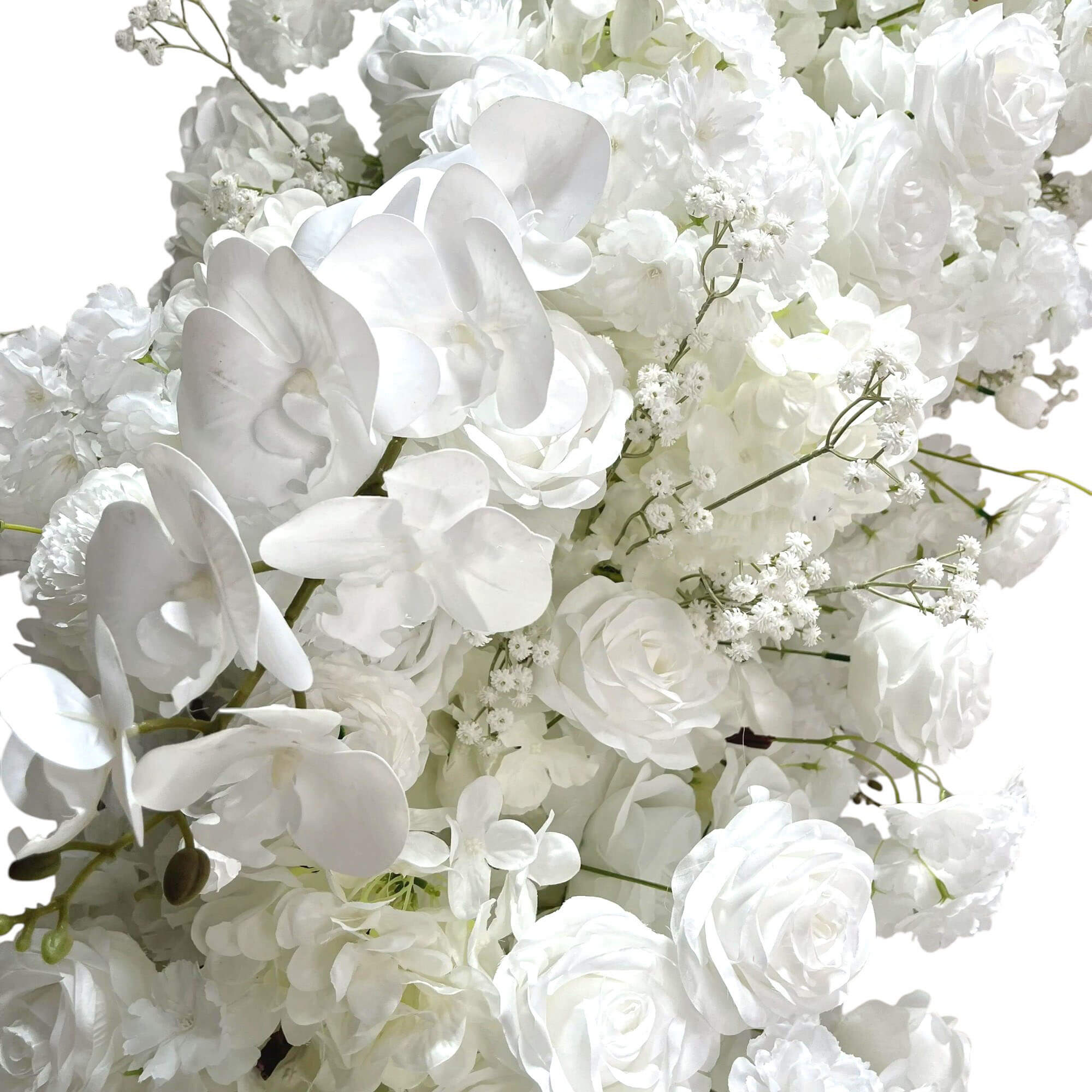 RoseyTime White Flower Arch n-shape Round Arch #RTA108