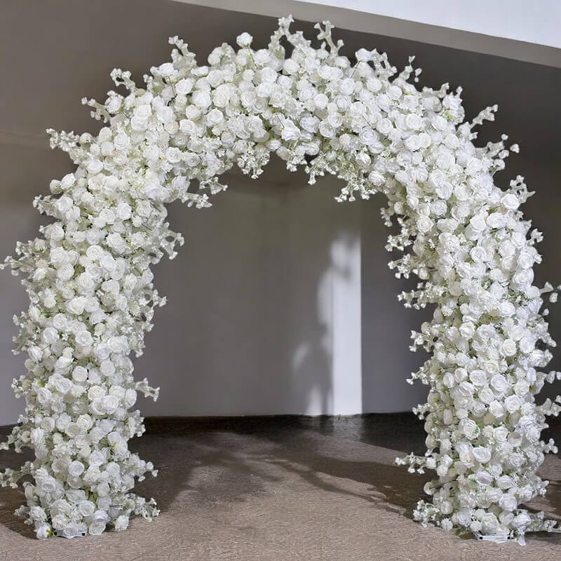 RoseyTime White Wedding Flower Round Arch #RTA102