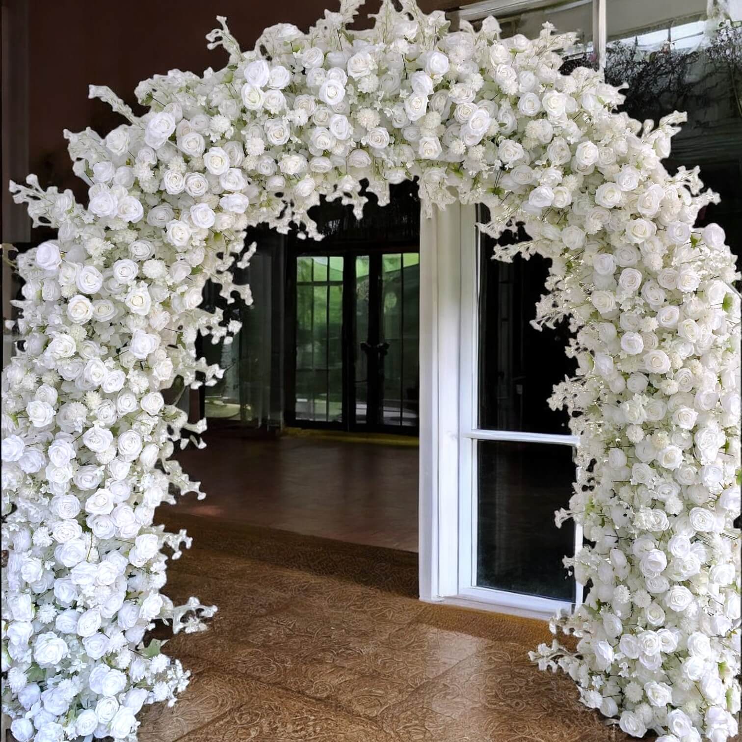 RoseyTime White Wedding Flower Round Arch #RTA102